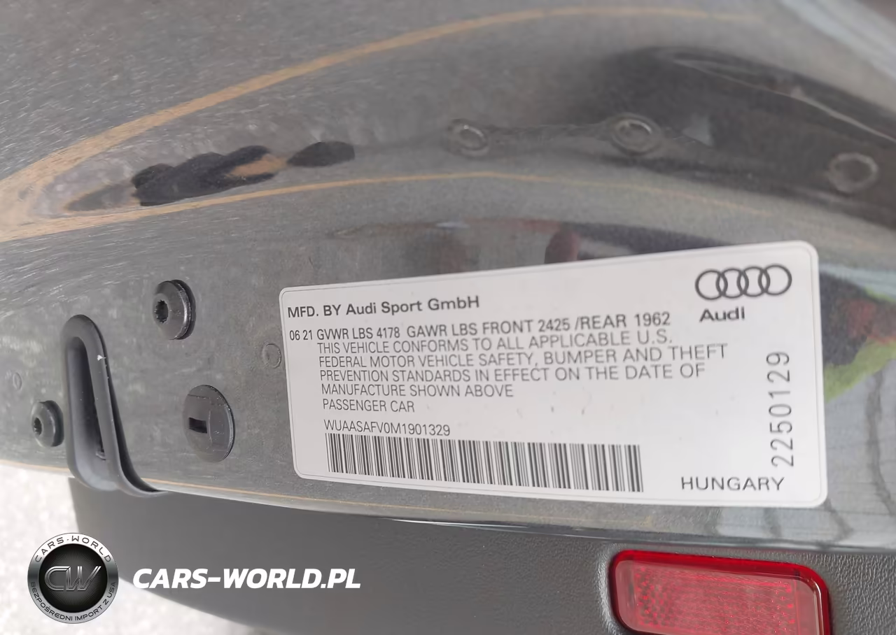 2021 Audi Tt Rs Tfsi Quattro S Tronic VIN:WUAASAFV0M1901329 - 9