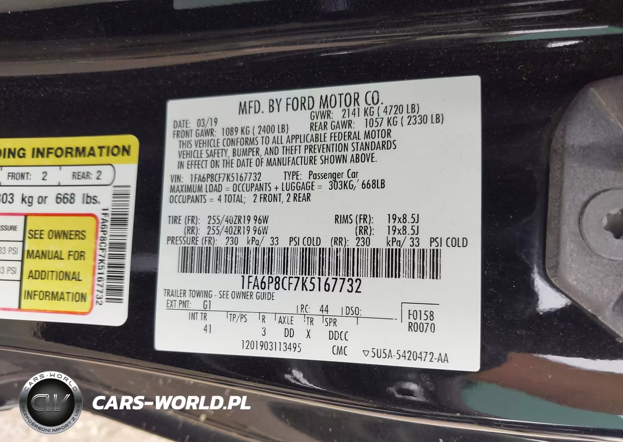 2019 Ford Mustang Gt Premium VIN:1FA6P8CF7K5167732 - 9