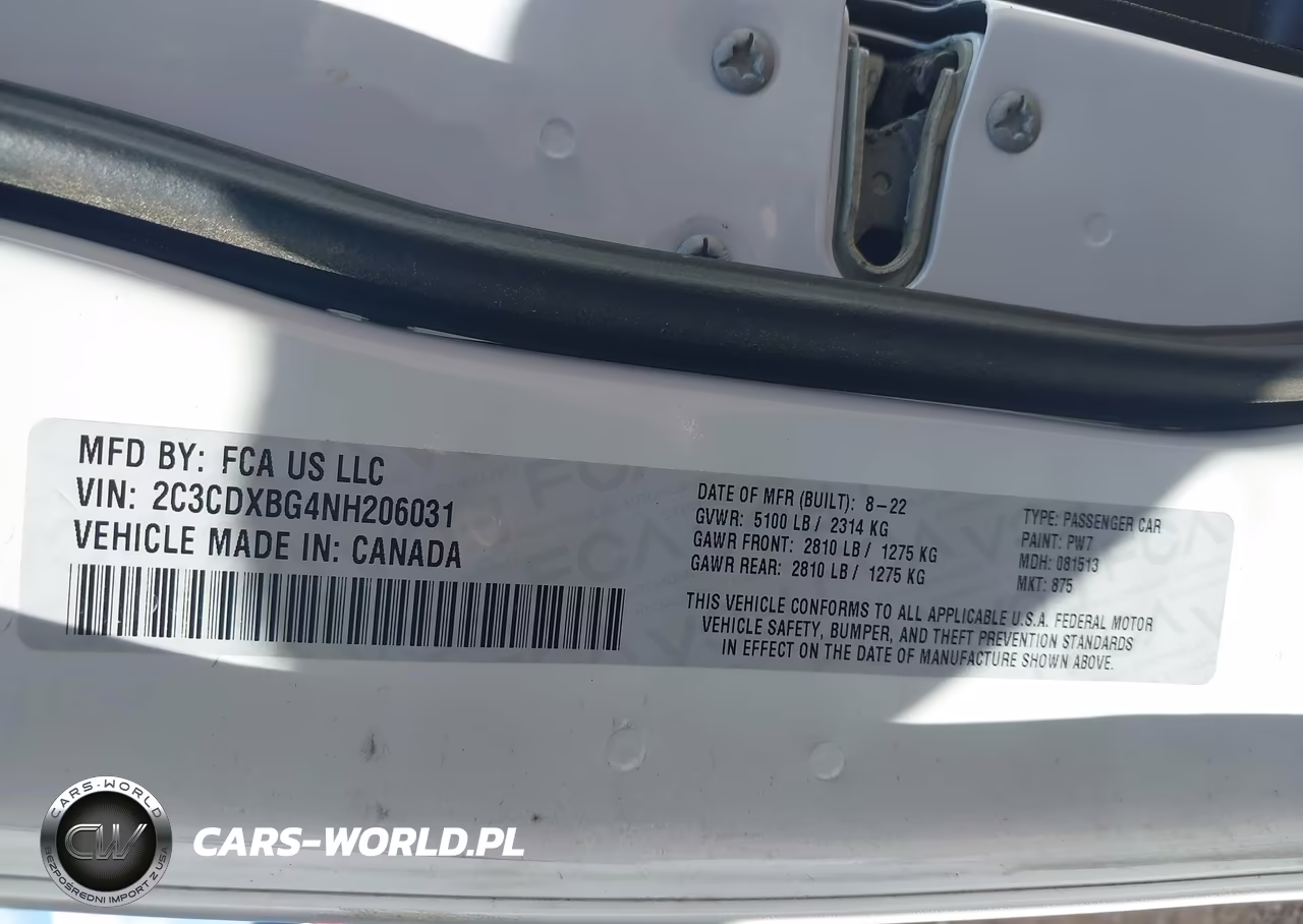 2022 Dodge Charger Sxt Rwd VIN:2C3CDXBG4NH206031 - 9