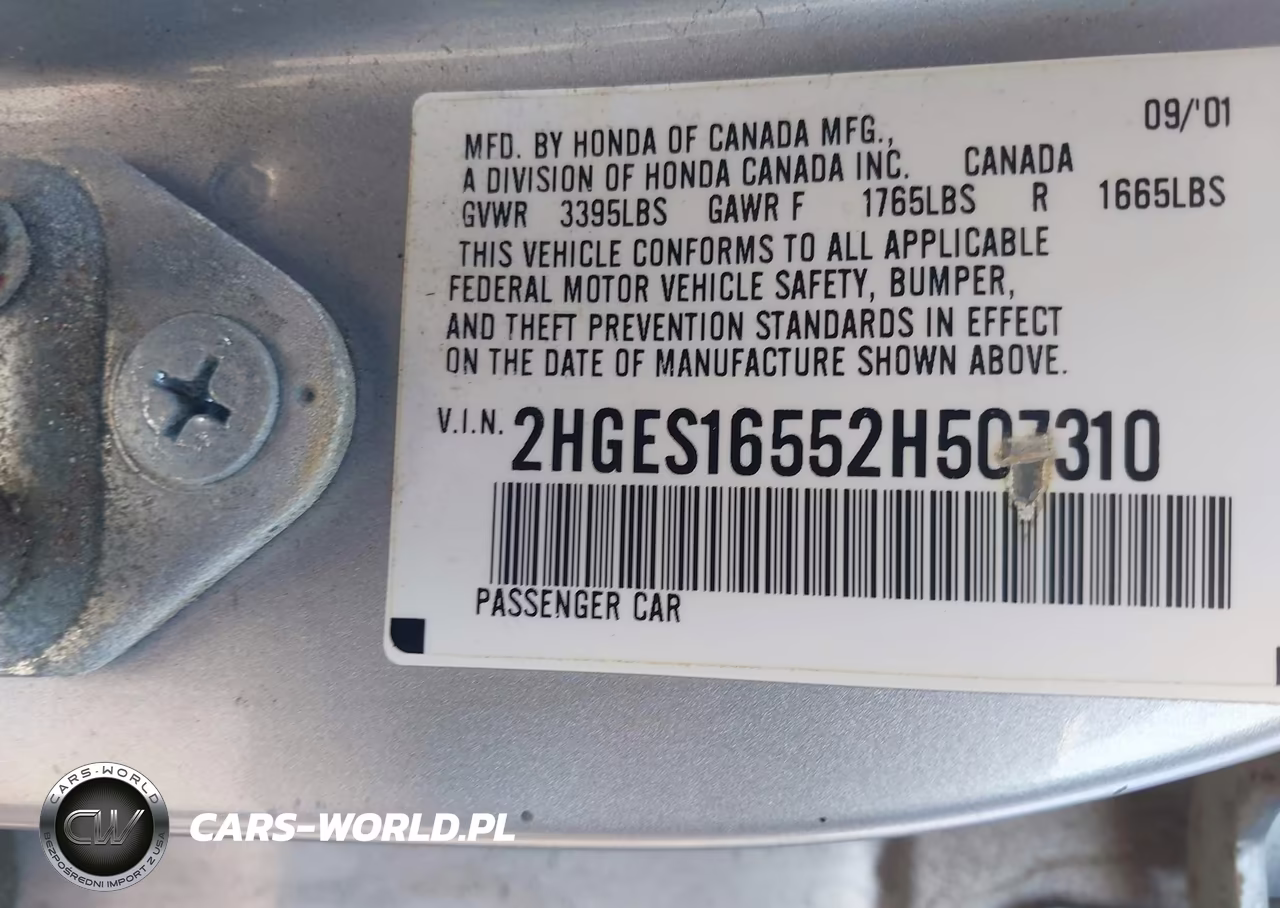 2002 Honda Civic Lx VIN:2HGES16552H507310 - 9