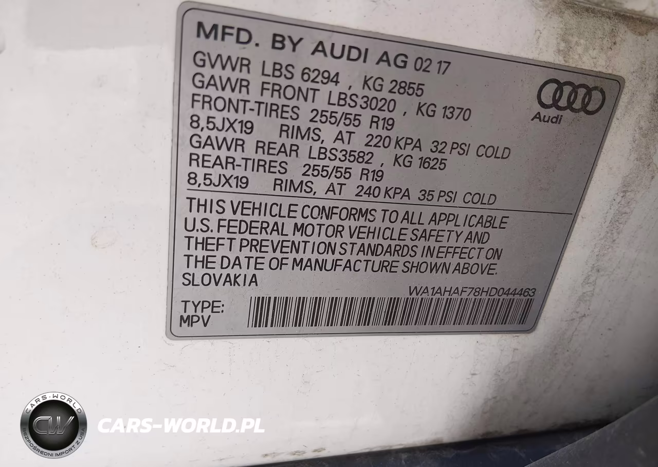 2017 Audi Q7 2.0T Premium VIN:WA1AHAF78HD044463 - 9