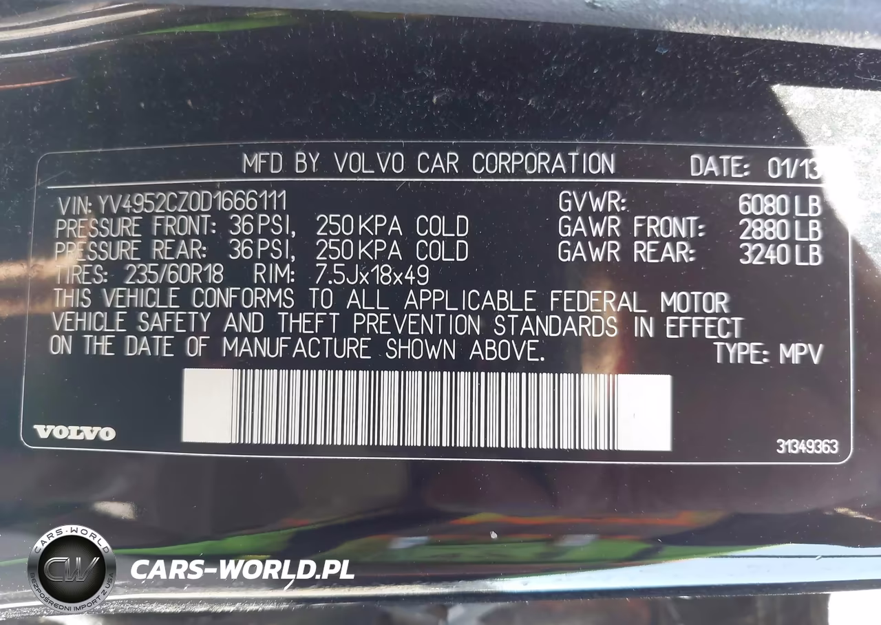 2013 Volvo Xc90 3.2 Platinum VIN:YV4952CZ0D1666111 - 9