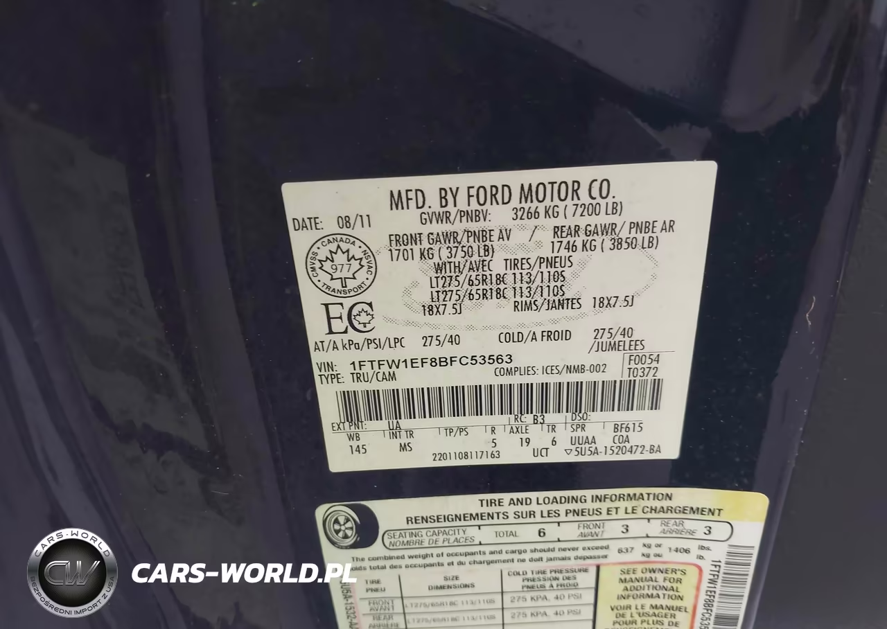 2011 Ford F-150 Xlt VIN:1FTFW1EF8BFC53563 - 9