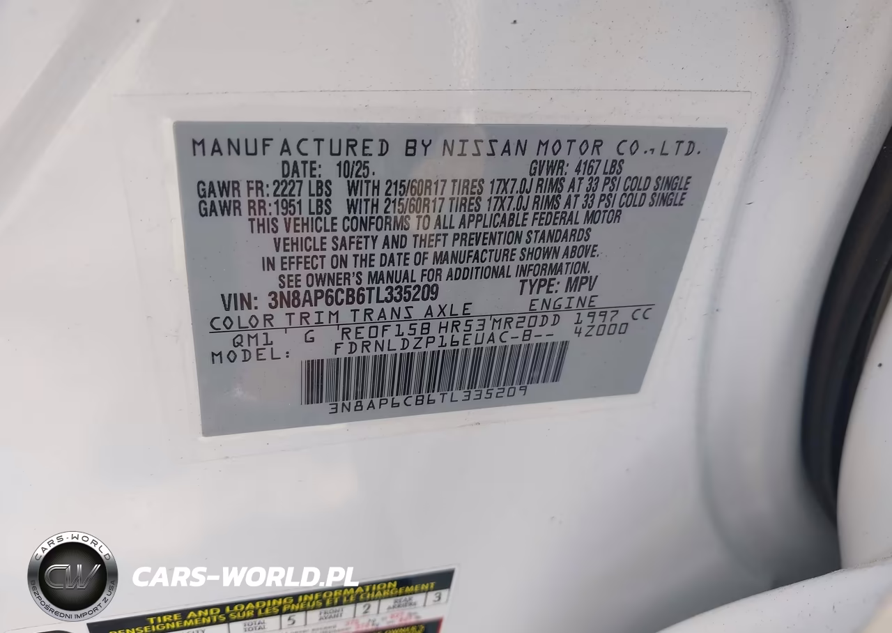 2026 Nissan Kicks Sv VIN:3N8AP6CB6TL335209 - 9
