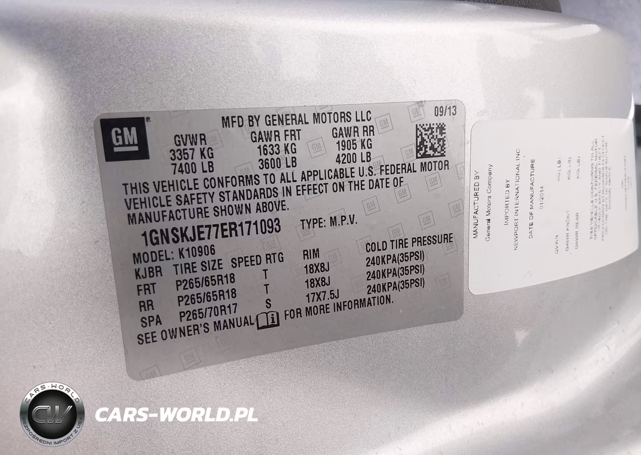 2014 Chevrolet Suburban Lt VIN:1GNSKJE77ER171093 - 9