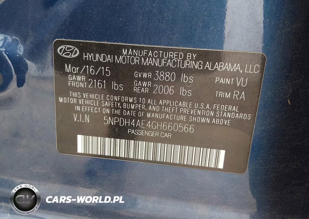 2016 Hyundai Elantra Se VIN:5NPDH4AE4GH660566 - 9