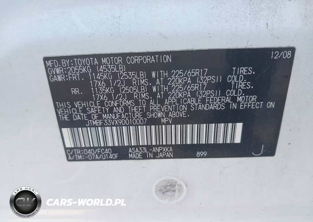 2009 Toyota Rav4 VIN:JTMBF33VX9D010007 - 9