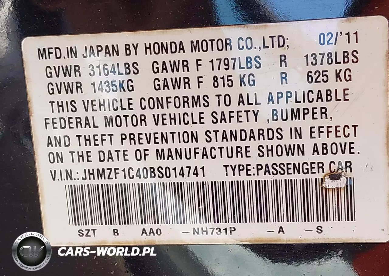 2011 Honda Cr-Z VIN:JHMZF1C40BS014741 - 9