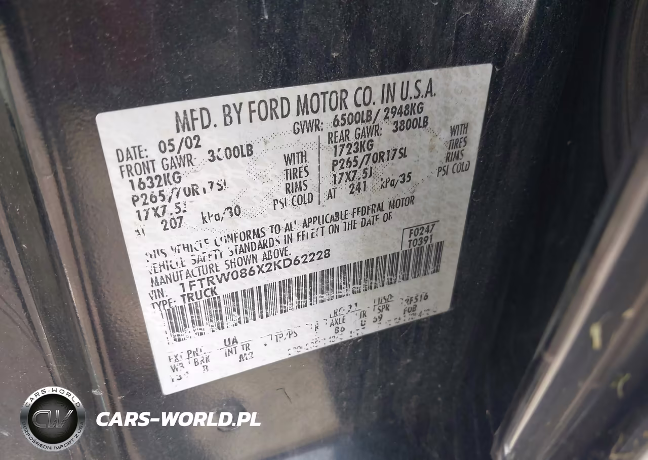 2002 Ford F-150 Lariat-Xlt VIN:1FTRW086X2KD62228 - 9