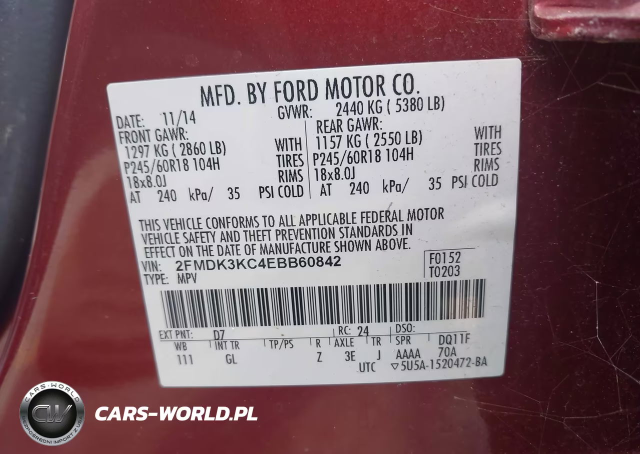 2014 Ford Edge Limited VIN:2FMDK3KC4EBB60842 - 9