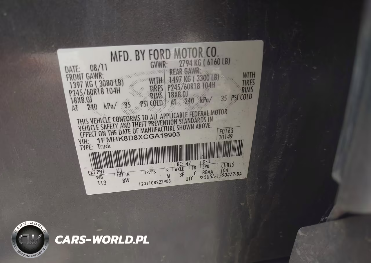 2012 Ford Explorer Xlt VIN:1FMHK8D8XCGA19903 - 9
