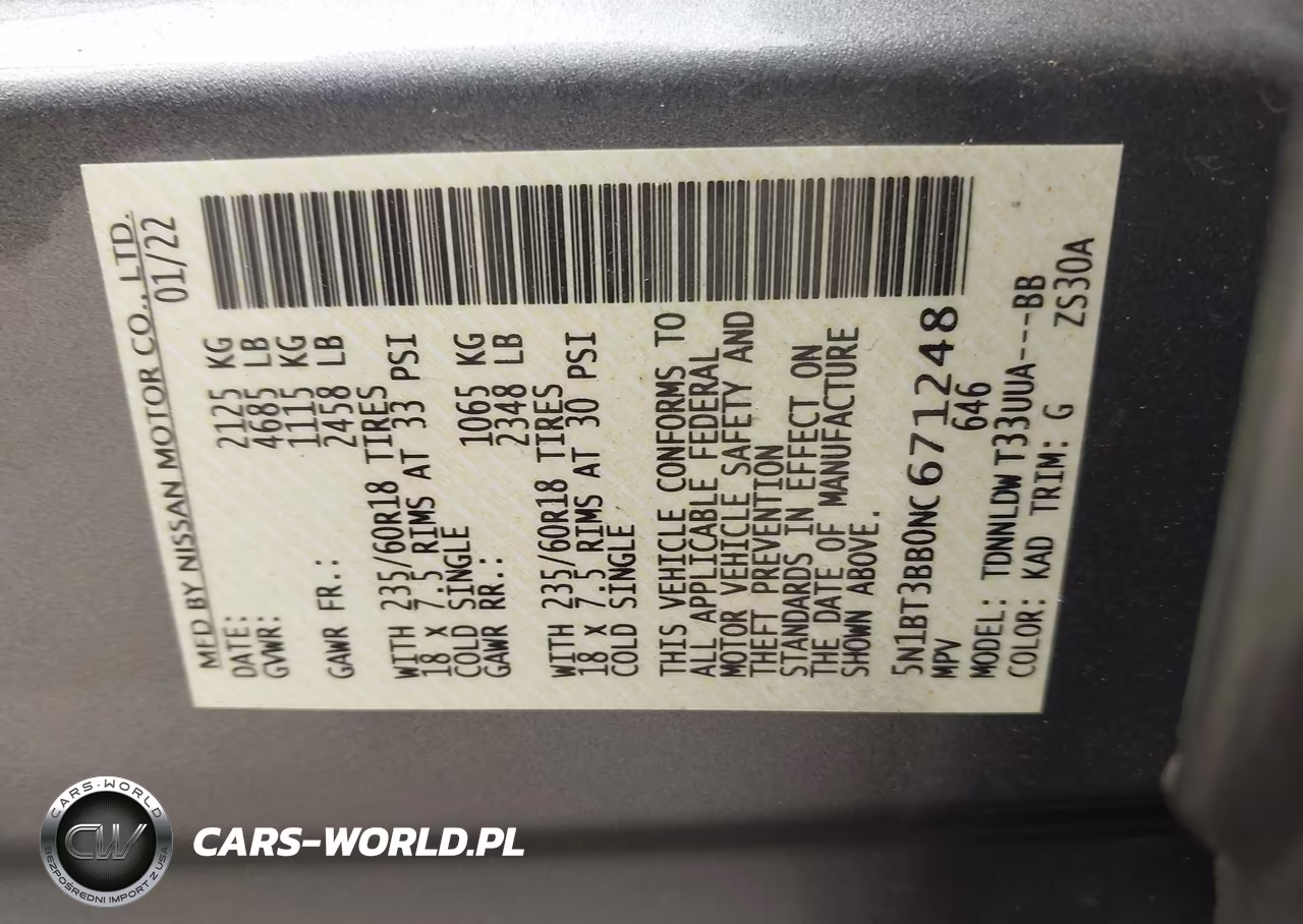 2022 Nissan Rogue Sv Intelligent Awd VIN:5N1BT3BB0NC671248 - 9