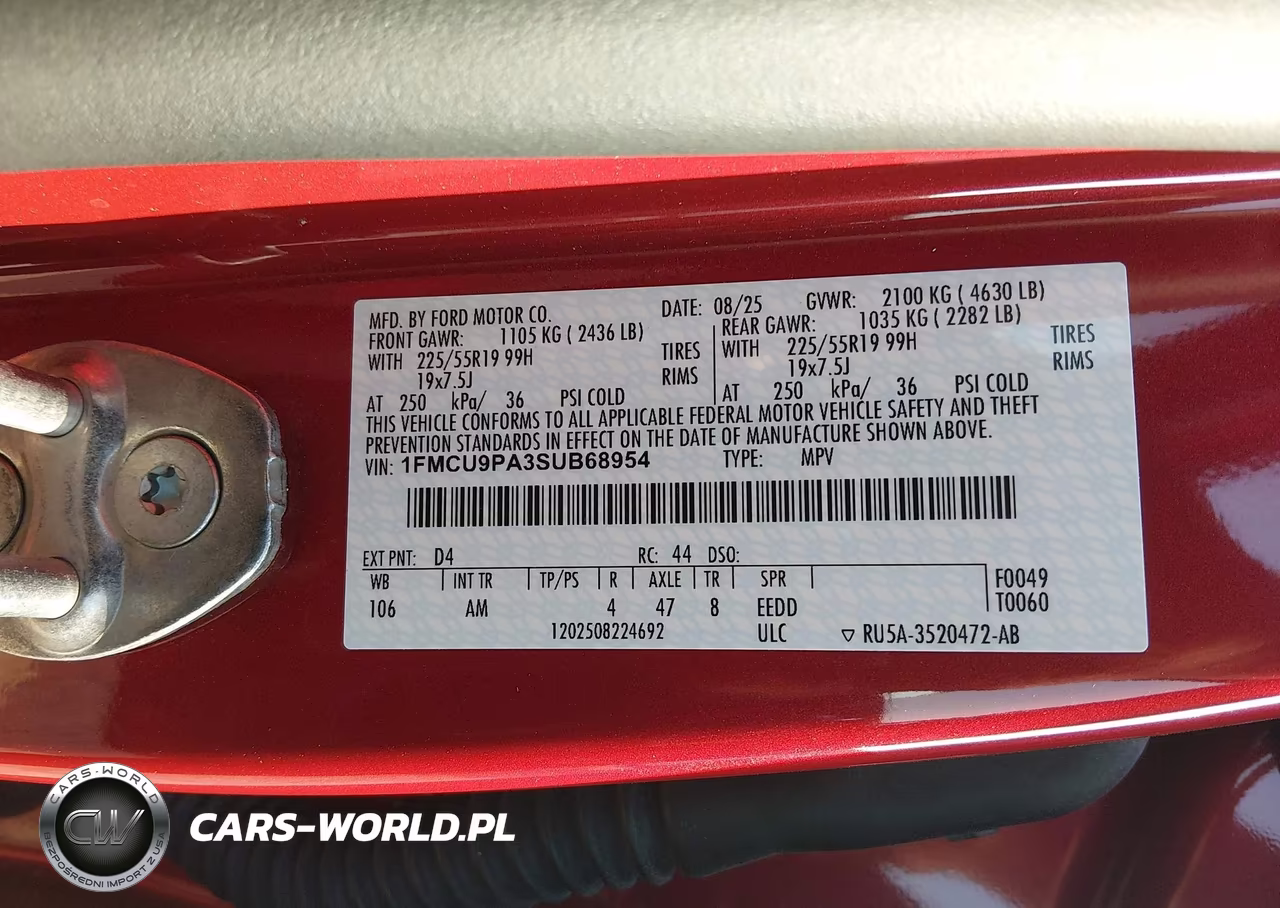 2025 Ford Escape St-Line Elite VIN:1FMCU9PA3SUB68954 - 9