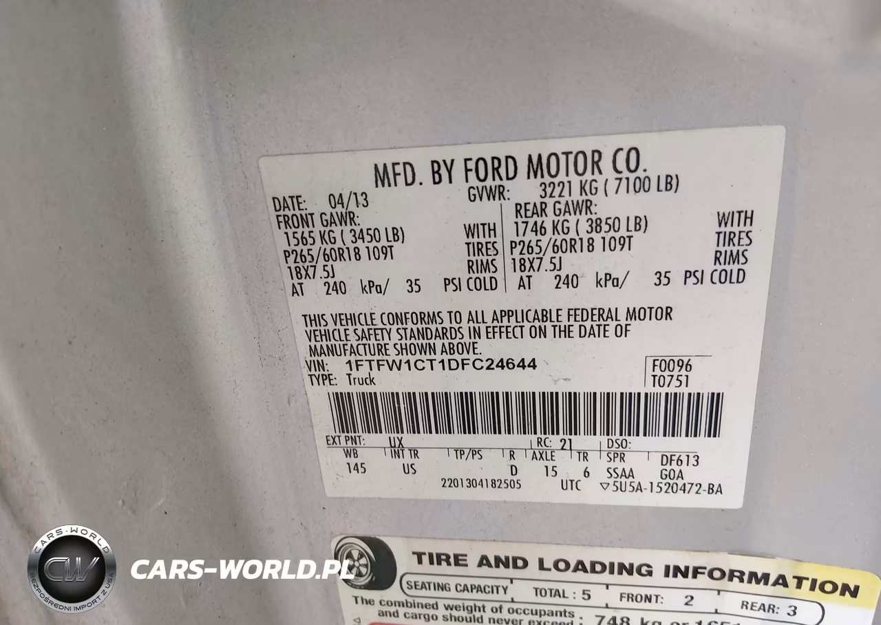 2013 Ford F-150 Xlt VIN:1FTFW1CT1DFC24644 - 9