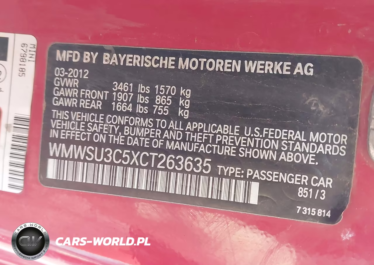 2012 Mini Cooper VIN:WMWSU3C5XCT263635 - 9