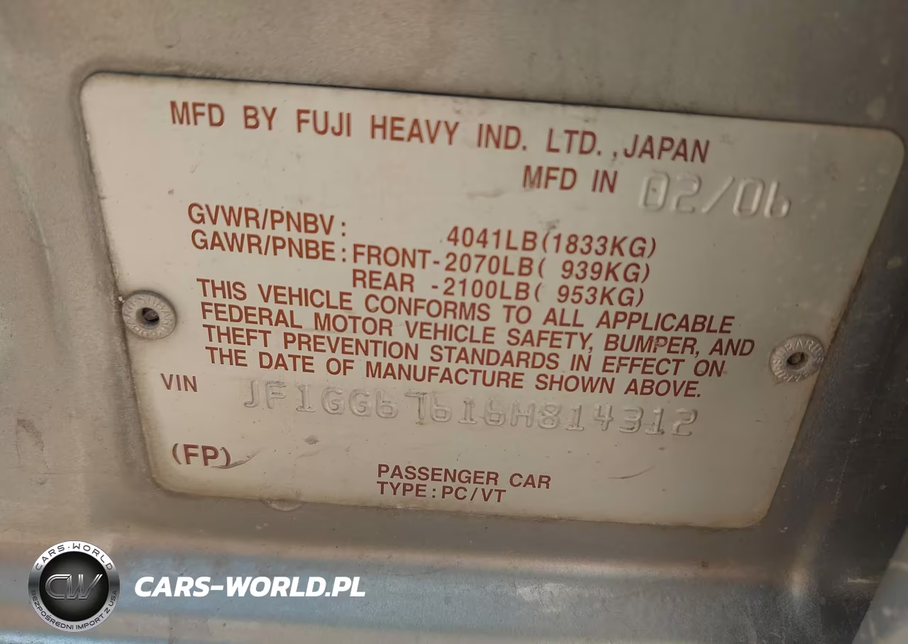 2006 Subaru Impreza 2.5I VIN:JF1GG67616H814312 - 9