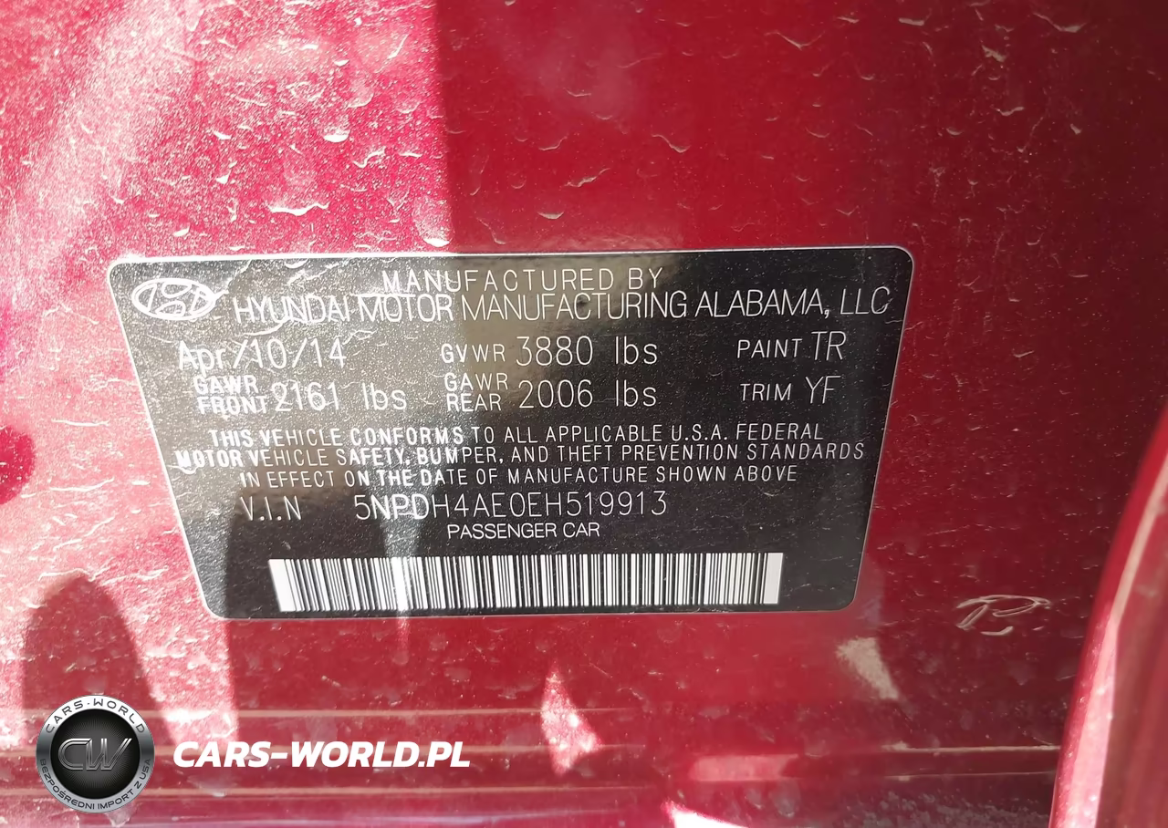 2014 Hyundai Elantra Se VIN:5NPDH4AE0EH519913 - 9