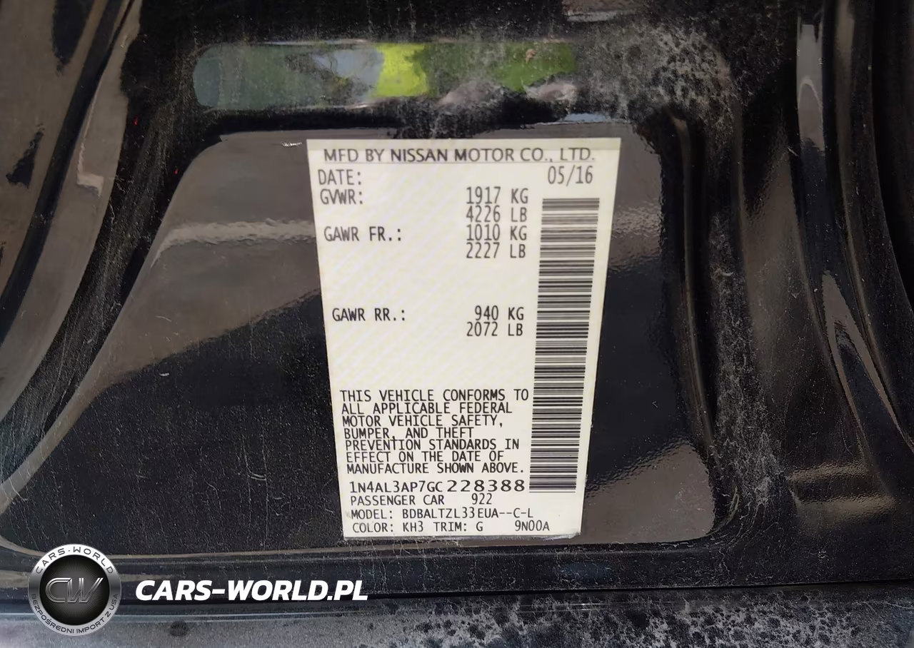 2016 Nissan Altima 2.5 Sl VIN:1N4AL3AP7GC228388 - 9
