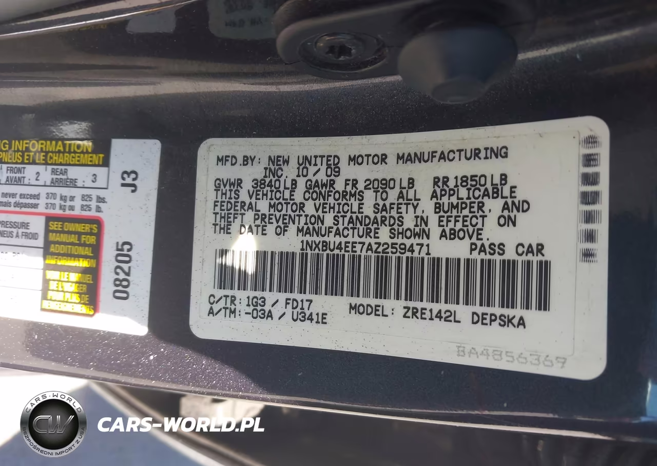 2010 Toyota Corolla S VIN:1NXBU4EE7AZ259471 - 9