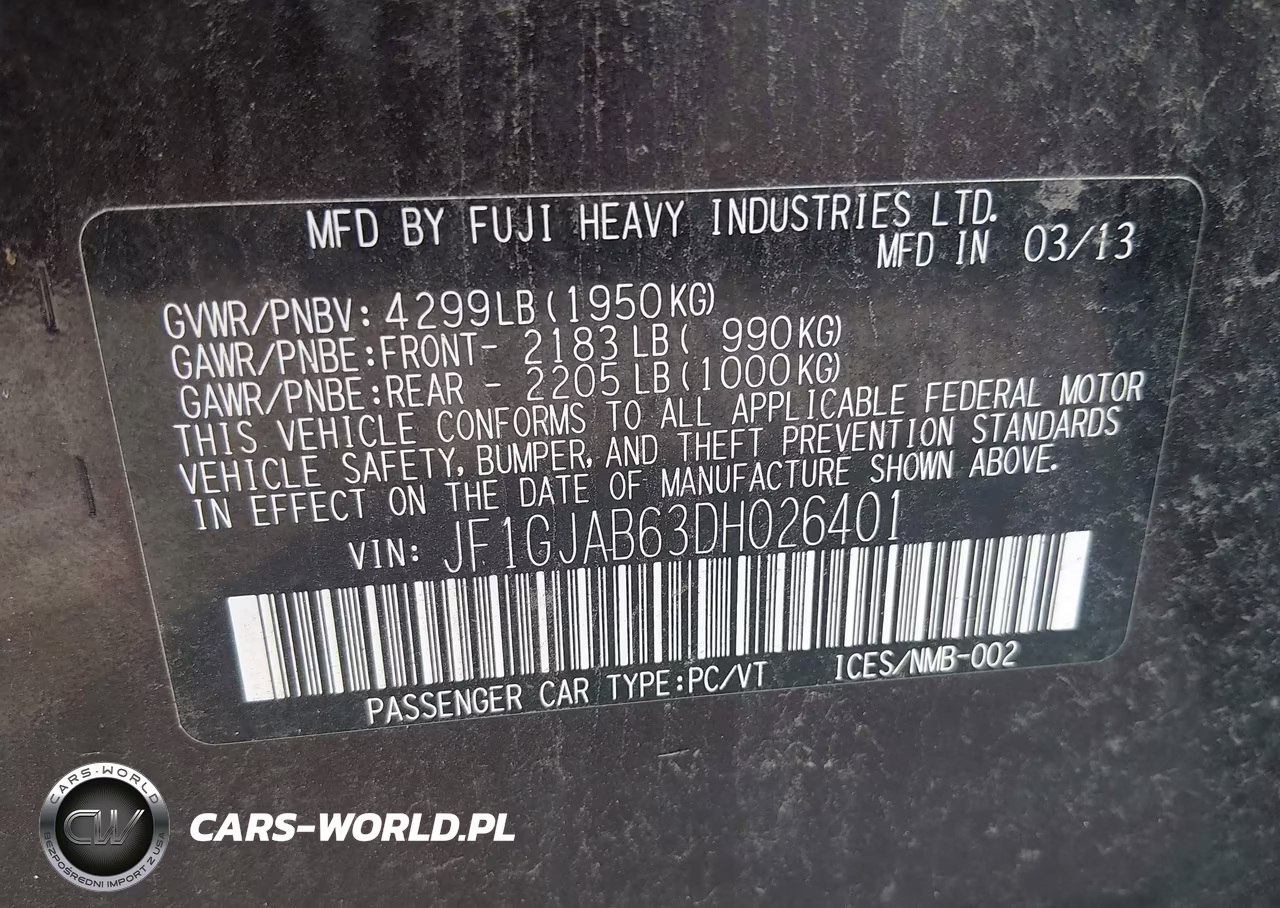 2013 Subaru Impreza 2.0I Premium VIN:JF1GJAB63DH026401 - 9