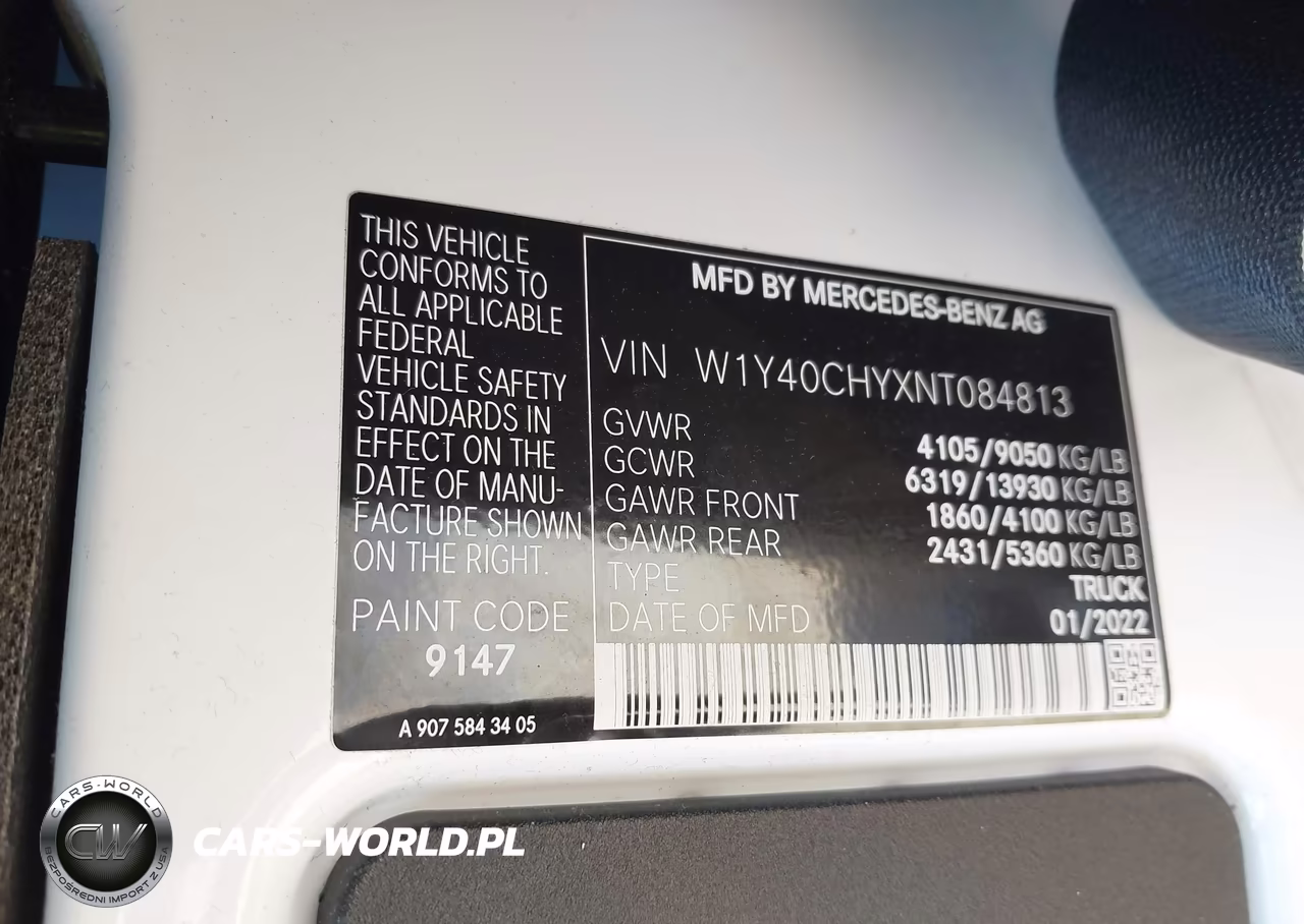 2022 Mercedes-Benz Sprinter 2500 High Roof I4 VIN:W1Y40CHYXNT084813 - 9
