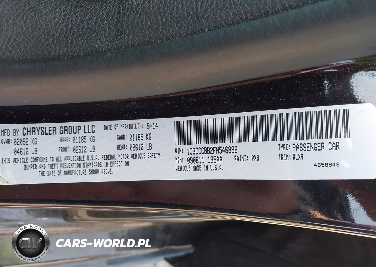2015 Chrysler 200 S VIN:1C3CCCBB2FN546898 - 9