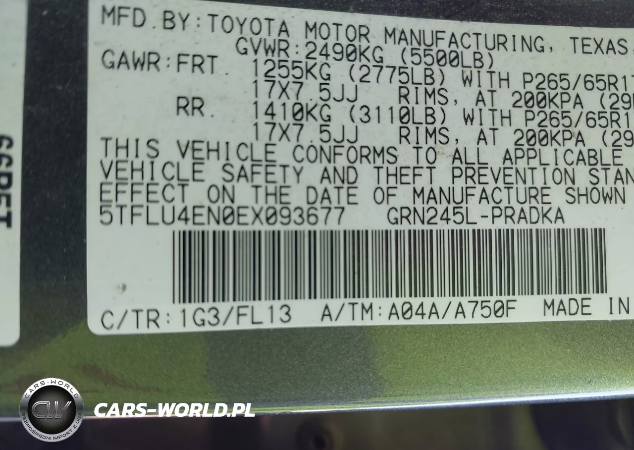 2014 Toyota Tacoma Base V6 VIN:5TFLU4EN0EX093677 - 9