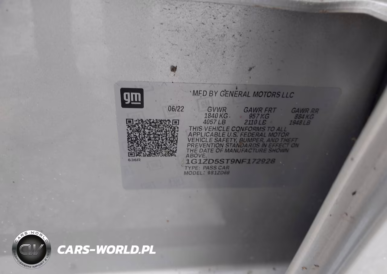 2022 Chevrolet Malibu Fwd Lt VIN:1G1ZD5ST9NF172928 - 9