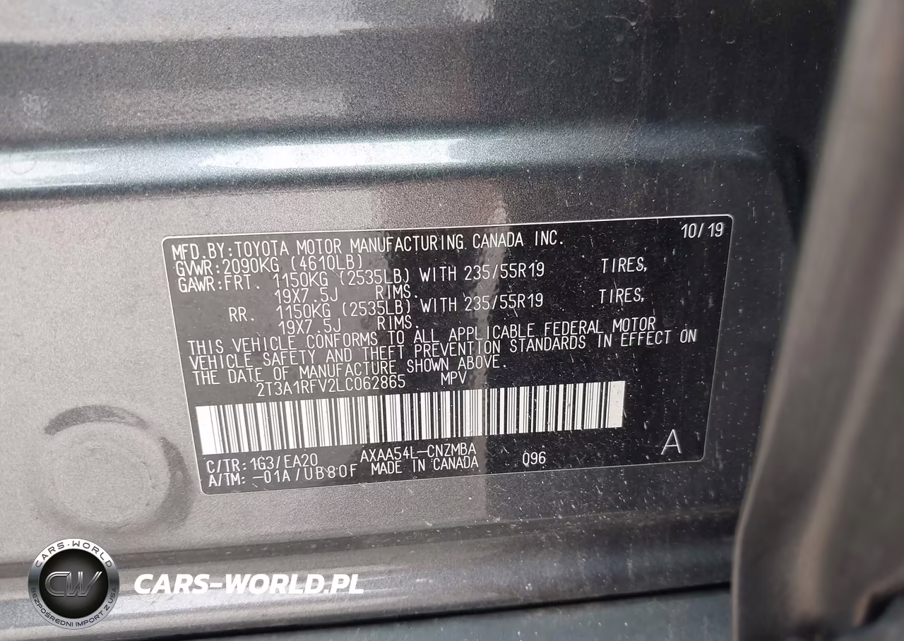 2020 Toyota Rav4 Xle Premium VIN:2T3A1RFV2LC062865 - 9