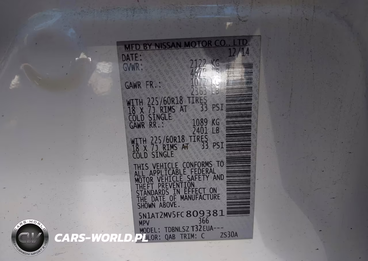 2015 Nissan Rogue Sl VIN:5N1AT2MV5FC809381 - 9