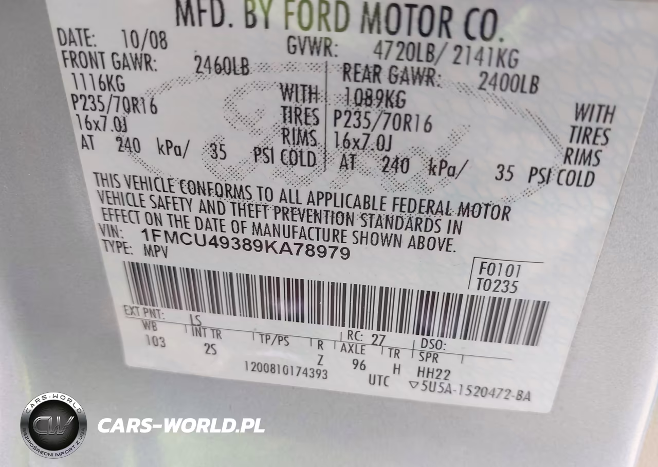 2009 Ford Escape Hybrid VIN:1FMCU49389KA78979 - 9