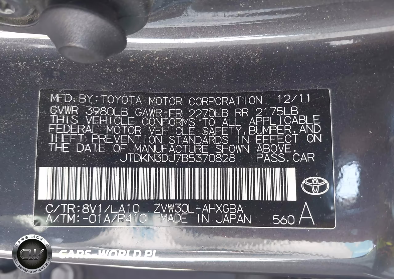 2011 Toyota Prius Four VIN:JTDKN3DU7B5370828 - 9