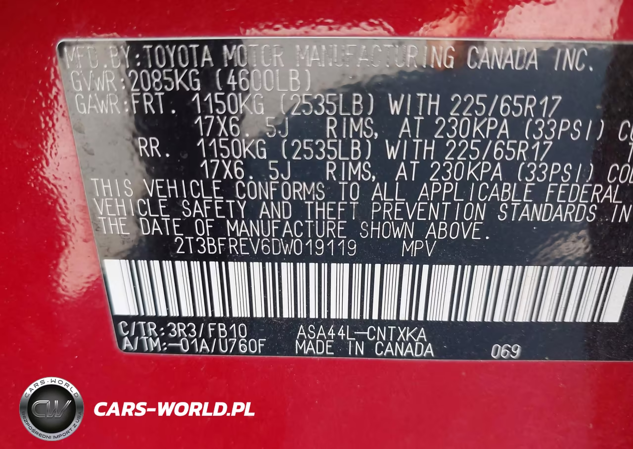 2013 Toyota Rav4 Le VIN:2T3BFREV6DW019119 - 9
