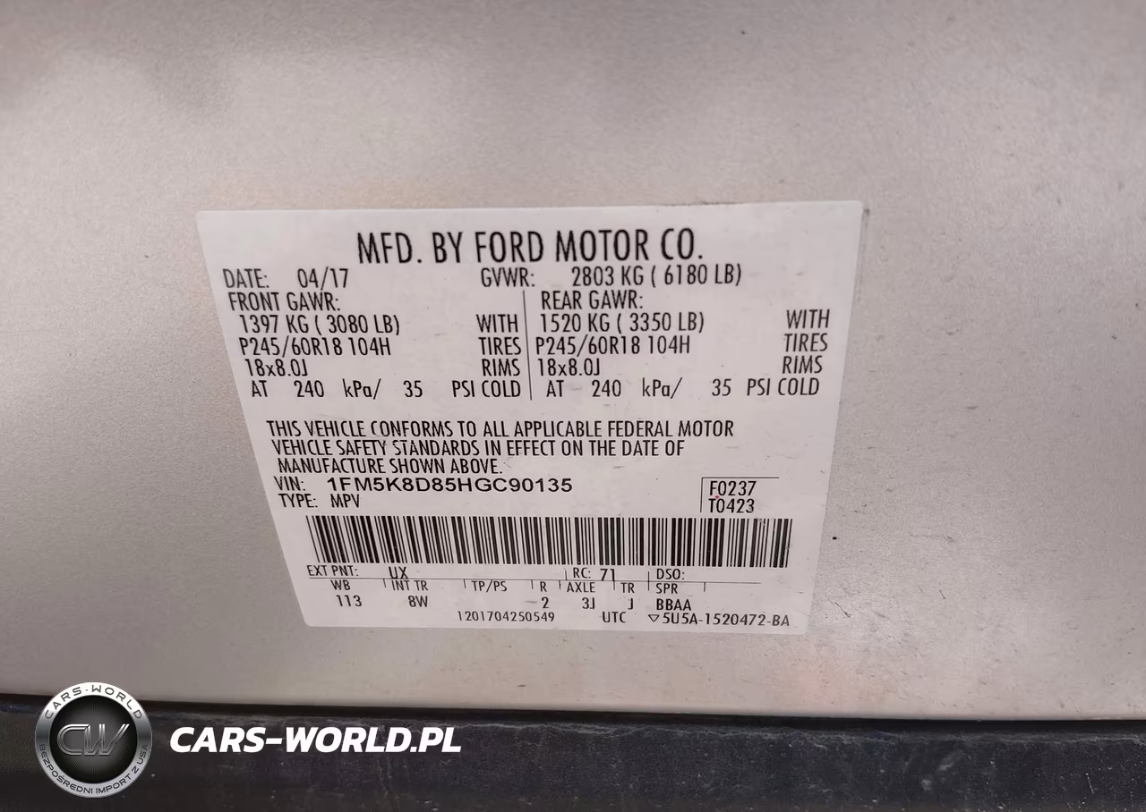2017 Ford Explorer Xlt VIN:1FM5K8D85HGC90135 - 9