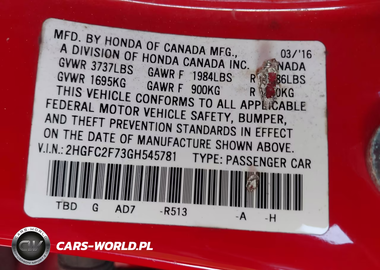 2016 Honda Civic Ex VIN:2HGFC2F73GH545781 - 9