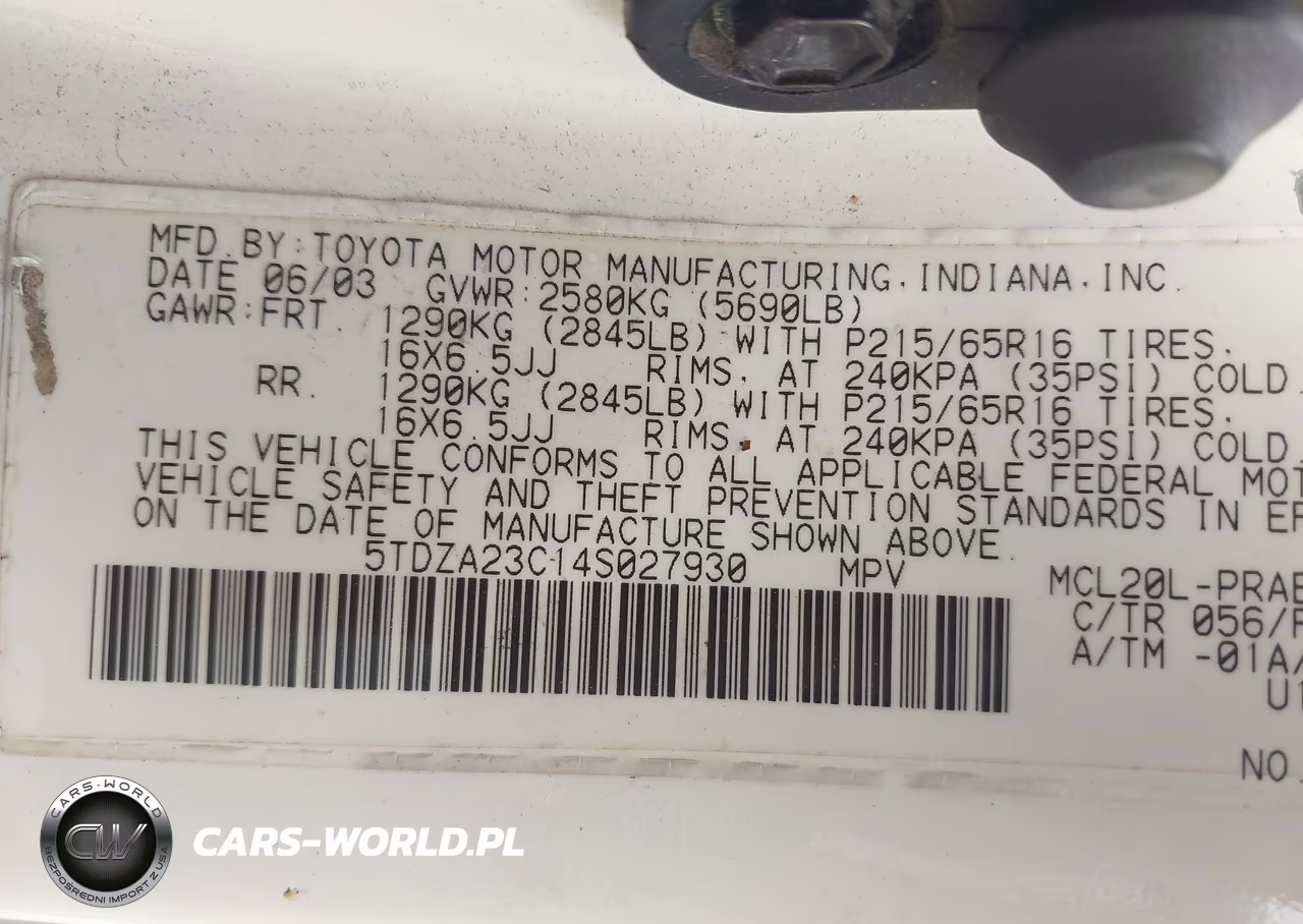 2004 Toyota Sienna Le VIN:5TDZA23C14S027930 - 9