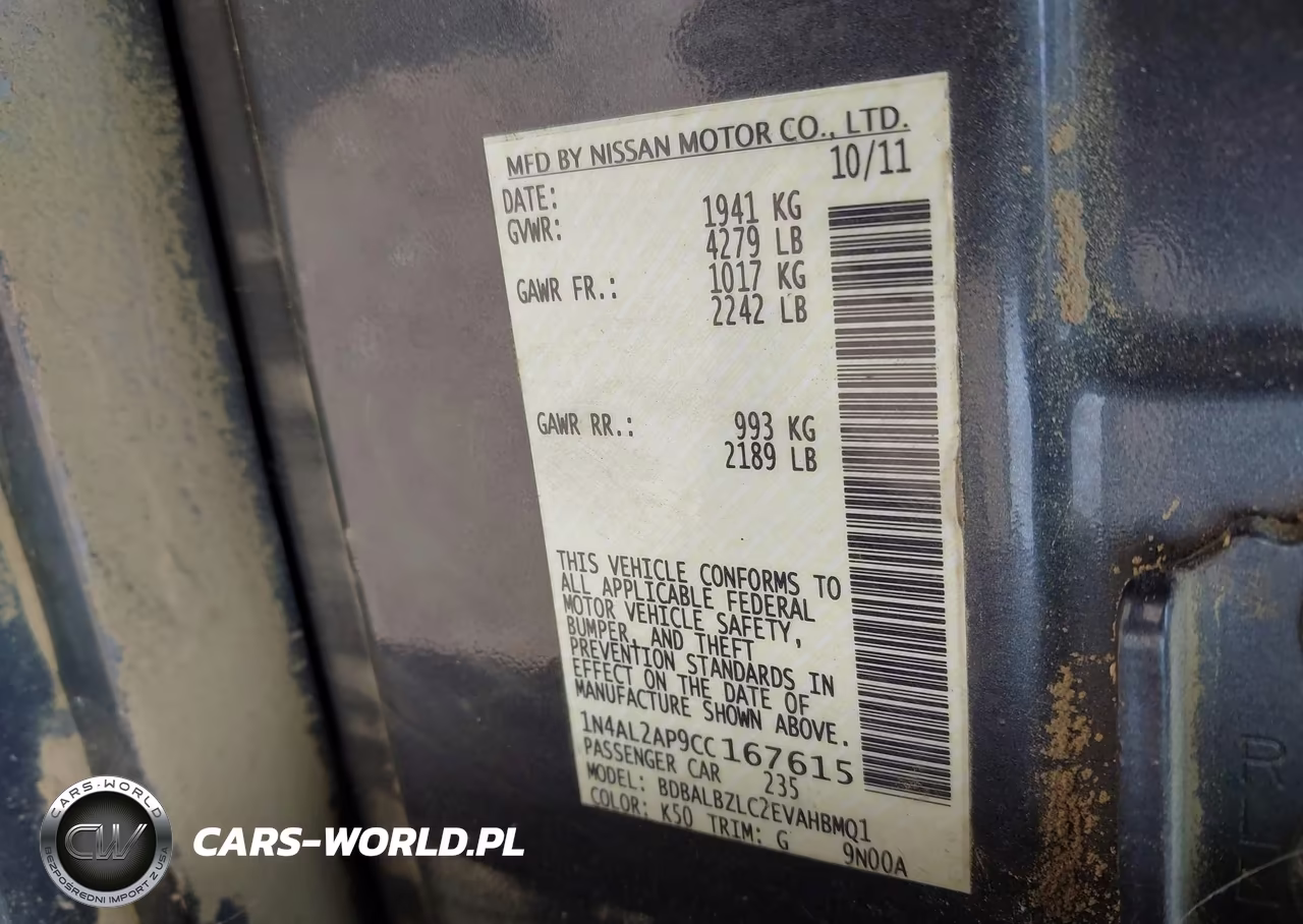 2012 Nissan Altima 2.5 S VIN:1N4AL2AP9CC167615 - 9