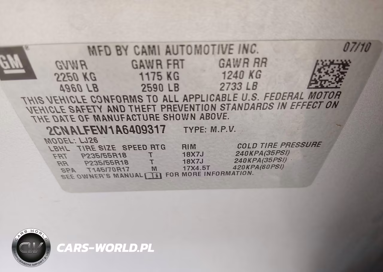 2010 Chevrolet Equinox Ltz VIN:2CNALFEW1A6409317 - 9