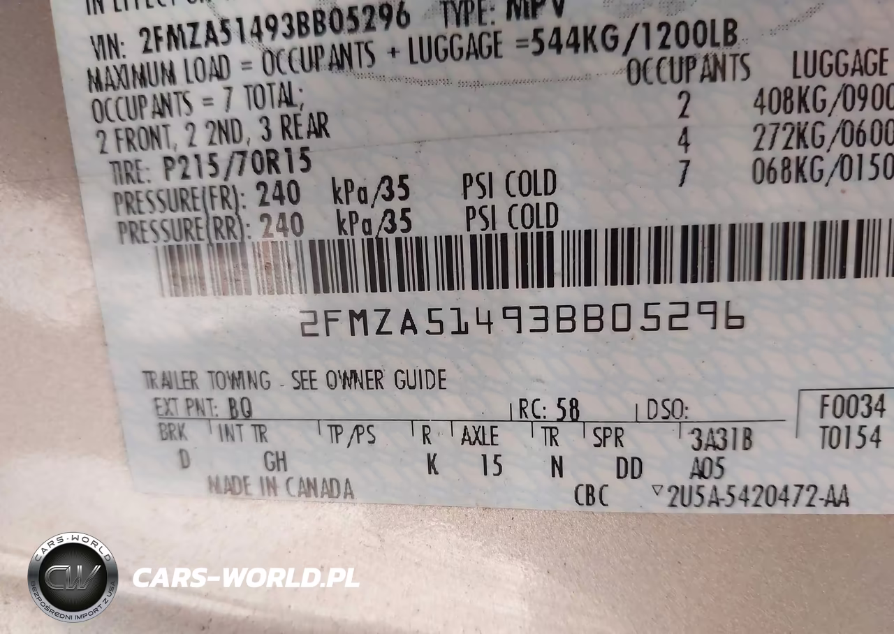 2003 Ford Windstar Lx VIN:2FMZA51493BB05296 - 9