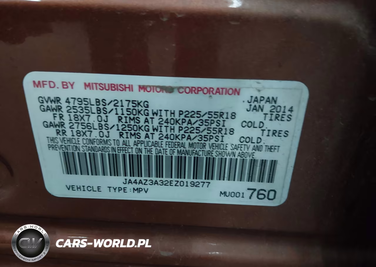 2014 Mitsubishi Outlander Se VIN:JA4AZ3A32EZ019277 - 9