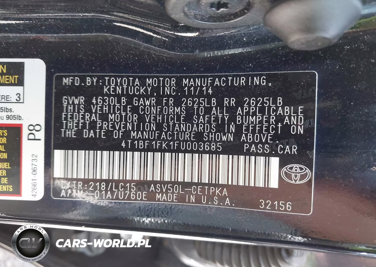 2015 Toyota Camry Xse VIN:4T1BF1FK1FU003685 - 9