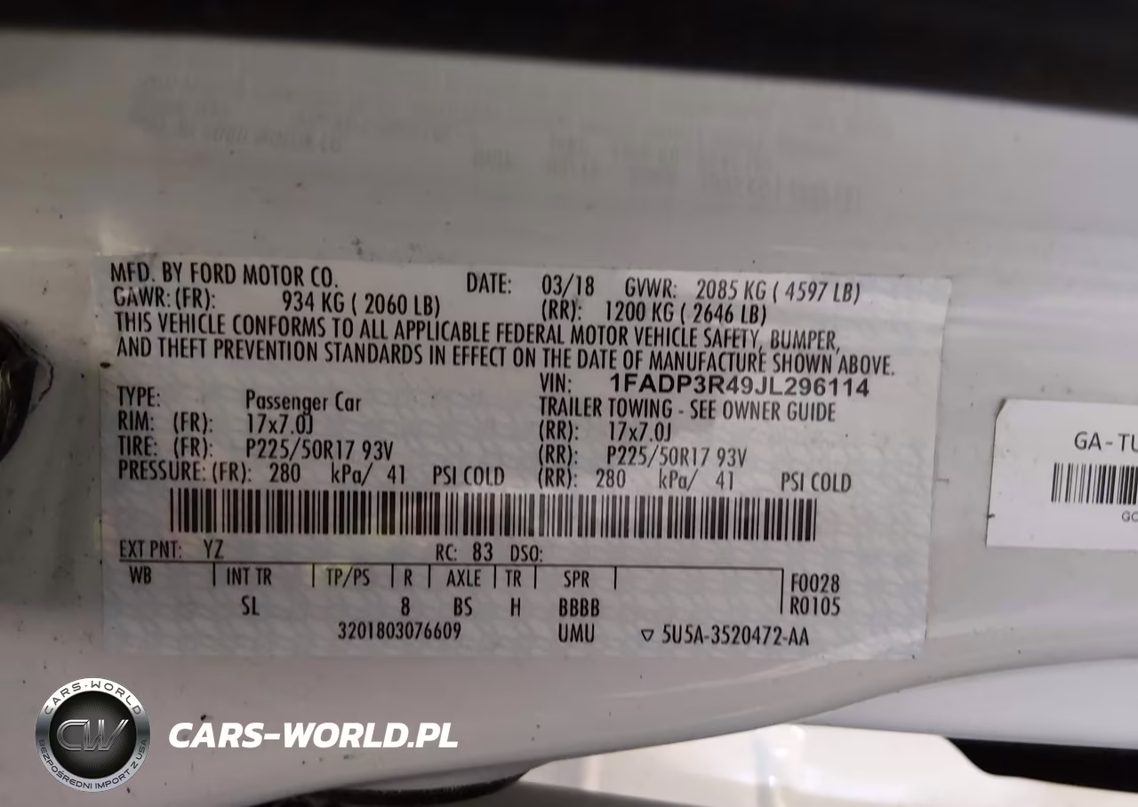 2018 Ford Focus Electric VIN:1FADP3R49JL296114 - 9