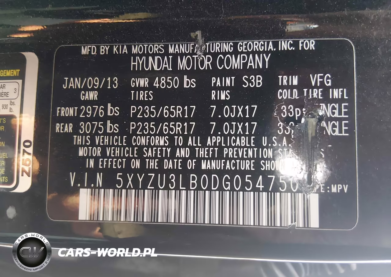 2013 Hyundai Santa Fe Sport VIN:5XYZU3LB0DG054750 - 9