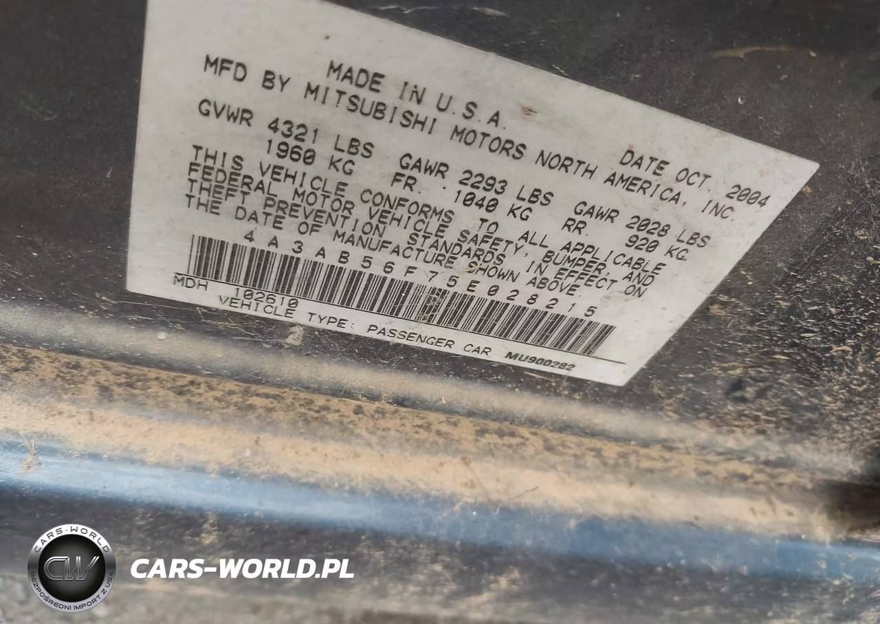 2005 Mitsubishi Galant Es-Se VIN:4A3AB56F75E028215 - 9