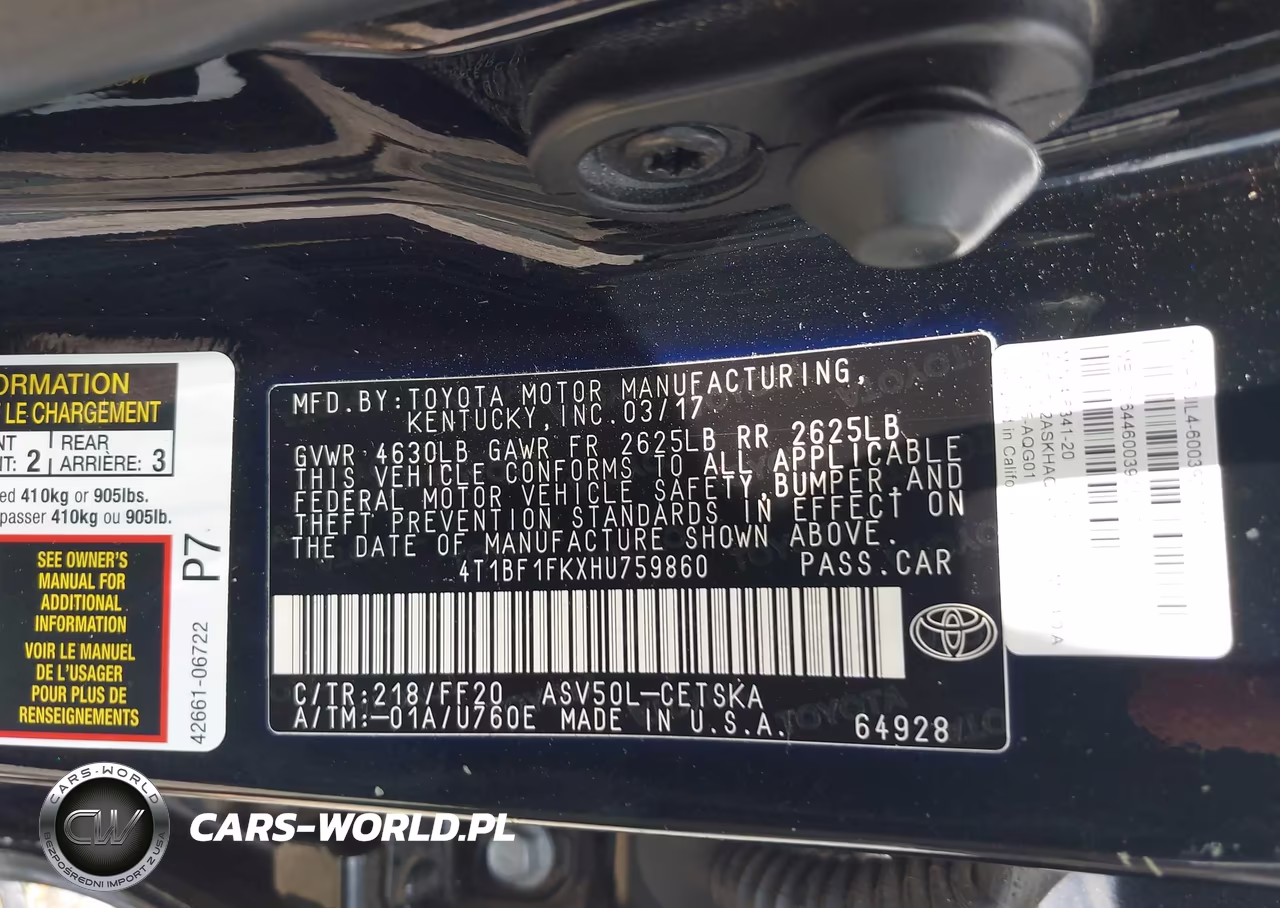 2017 Toyota Camry Se VIN:4T1BF1FKXHU759860 - 9