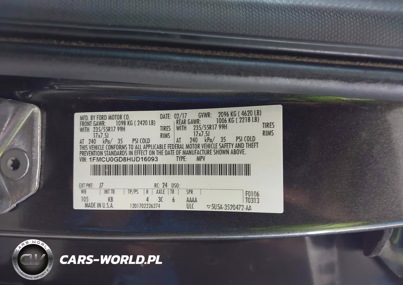2017 Ford Escape Se VIN:1FMCU0GD8HUD16093 - 9