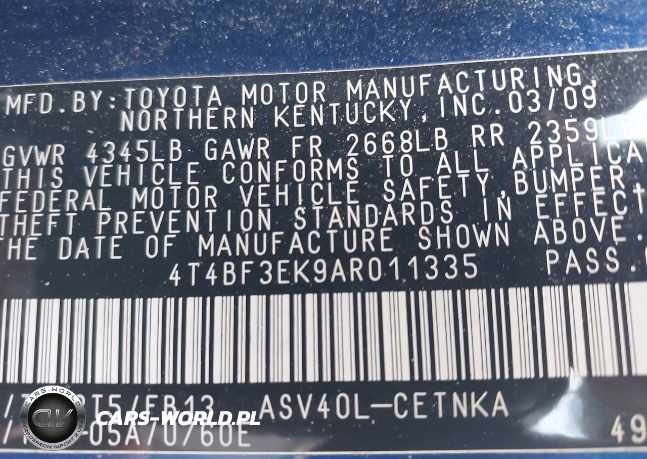 2010 Toyota Camry VIN:4T4BF3EK9AR011335 - 9