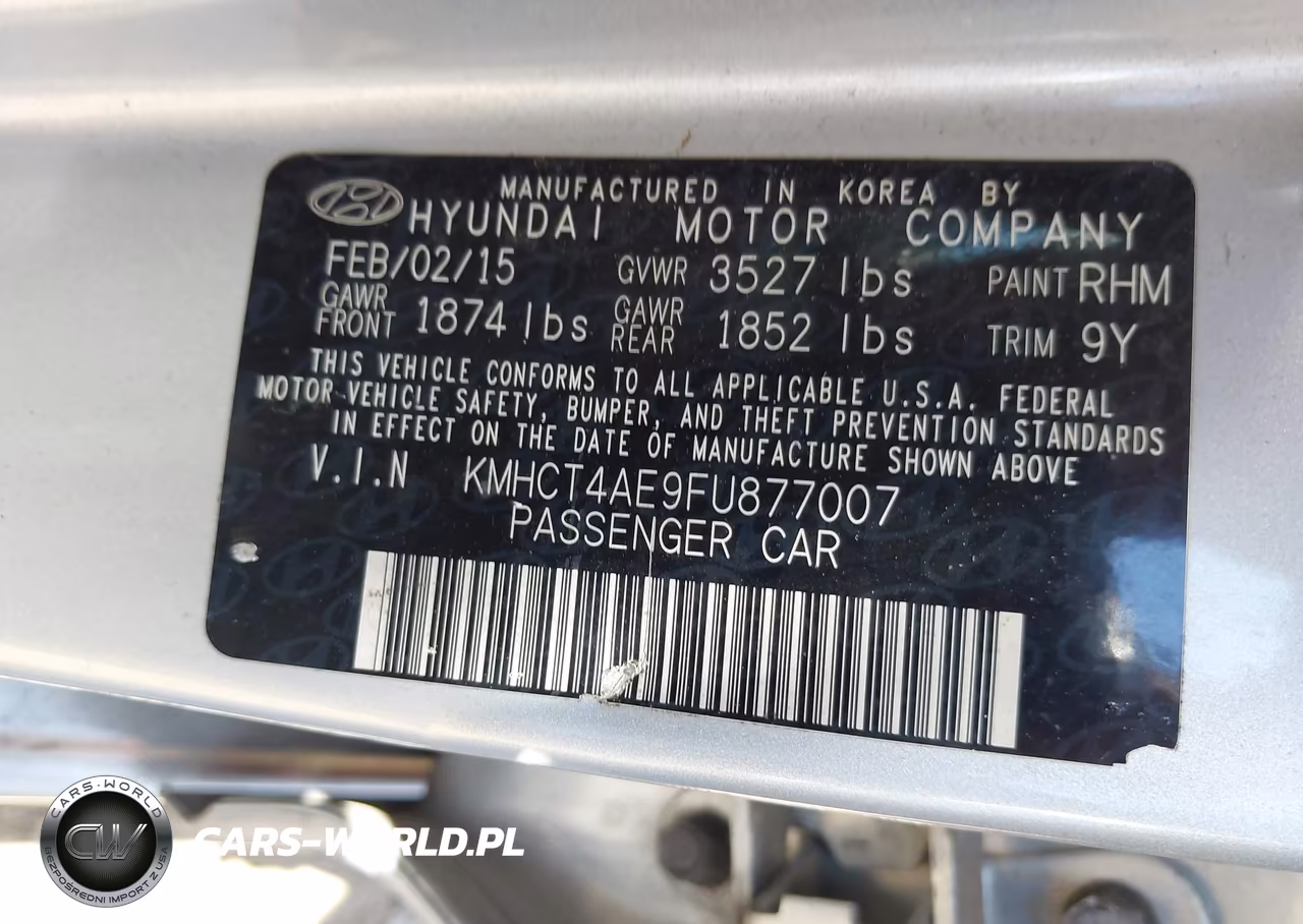 2015 Hyundai Accent Gls VIN:KMHCT4AE9FU877007 - 9