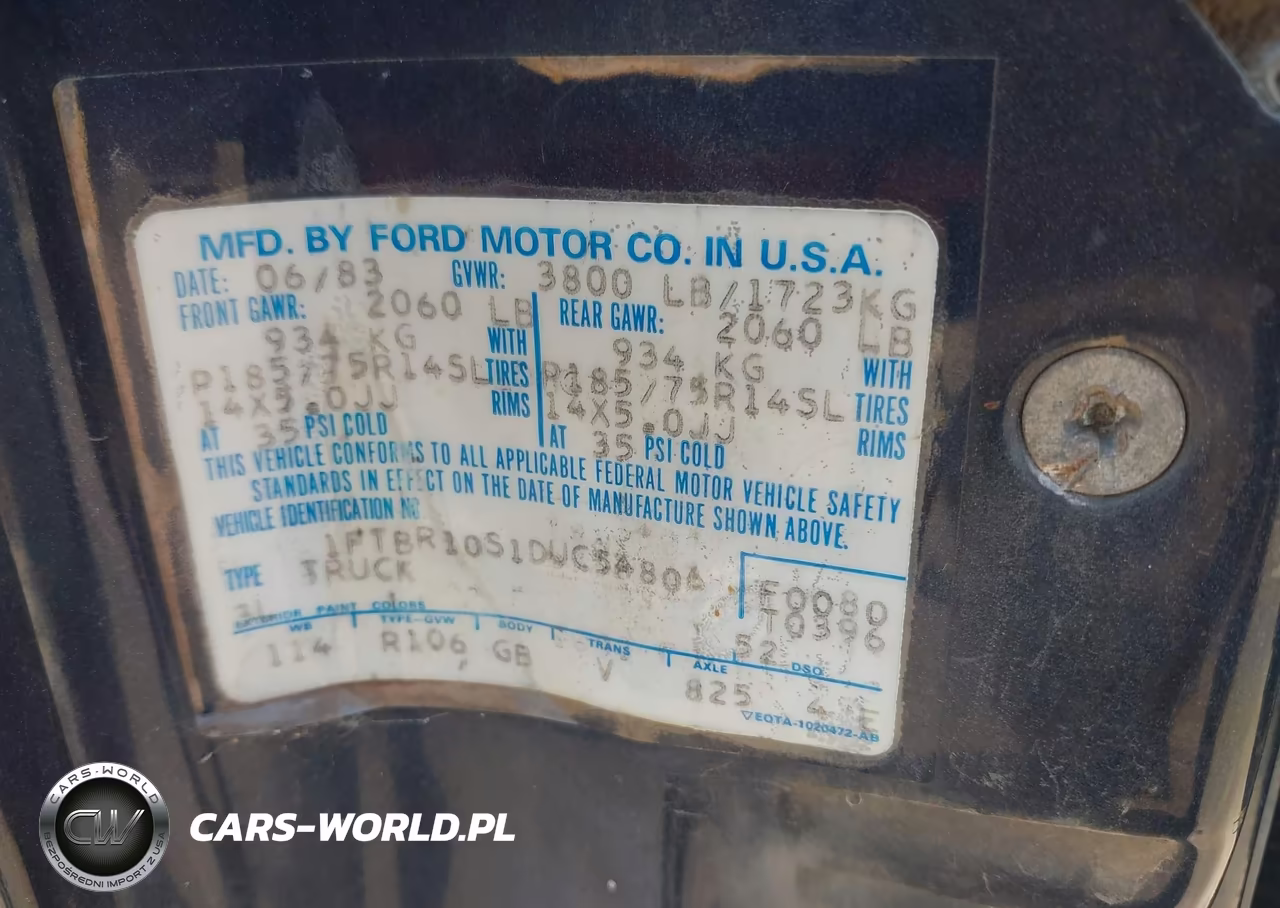 1983 Ford Ranger VIN:1FTBR10S1DUC54806 - 9