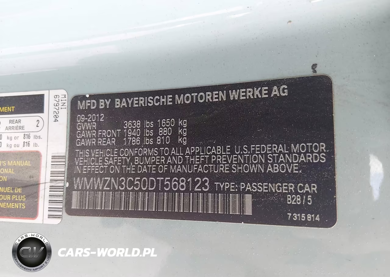 2013 Mini Convertible Cooper VIN:WMWZN3C50DT568123 - 9